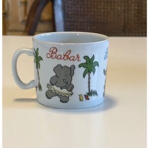 Vintage Louis Lourioux Babar Elephant Porcelain Mug France Ph Deshoulieres Kids